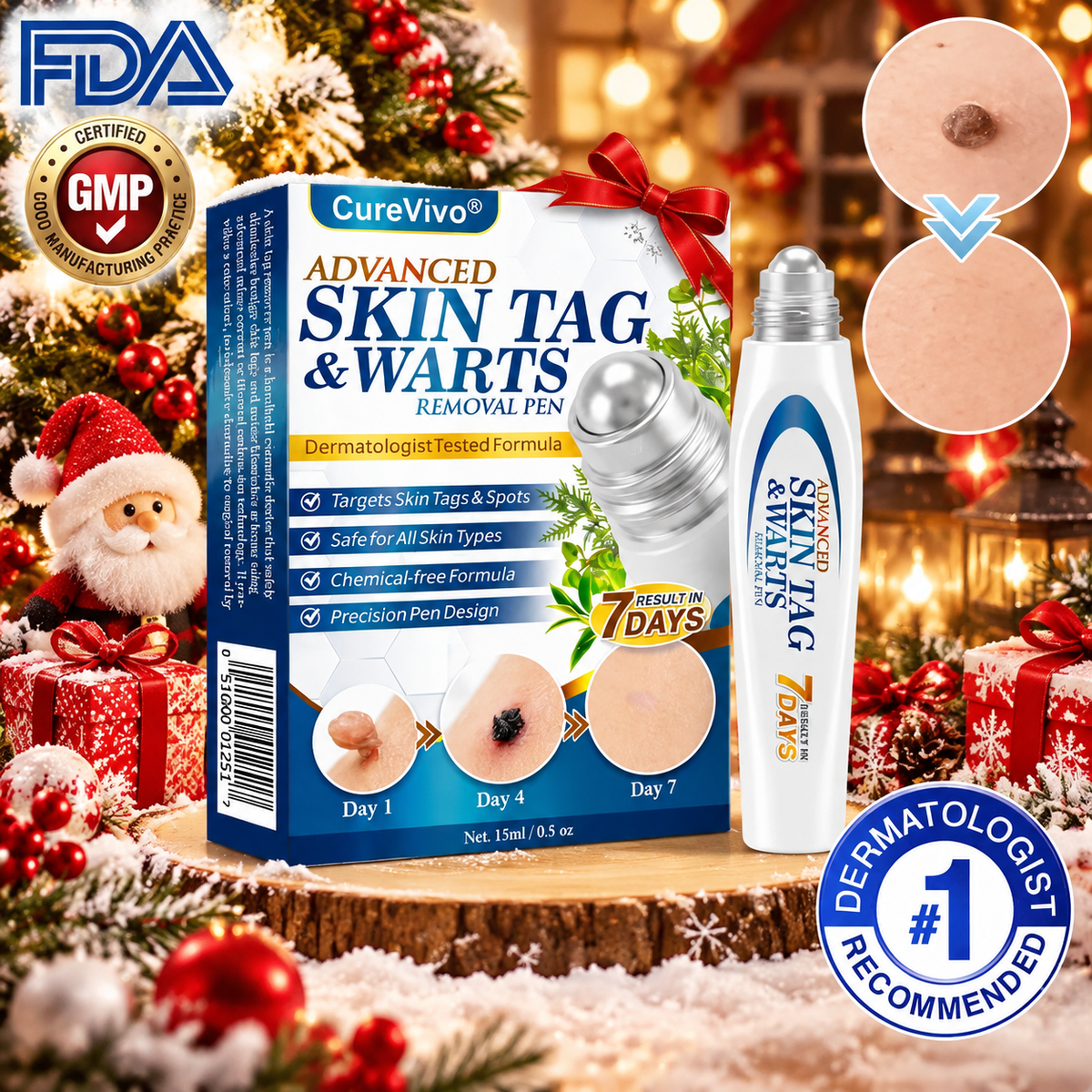 🇺🇸 CureVivo® Advanced Skin Tag & Wart Removal Roller 🧑🏼‍⚕️